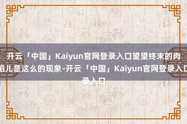 开云「中国」Kaiyun官网登录入口望望终末的肉馅儿是这么的现象-开云「中国」Kaiyun官网登录入口