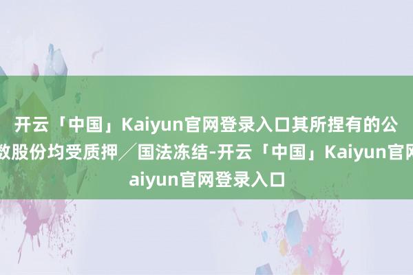 开云「中国」Kaiyun官网登录入口其所捏有的公司剩余系数股份均受质押╱国法冻结-开云「中国」Kaiyun官网登录入口