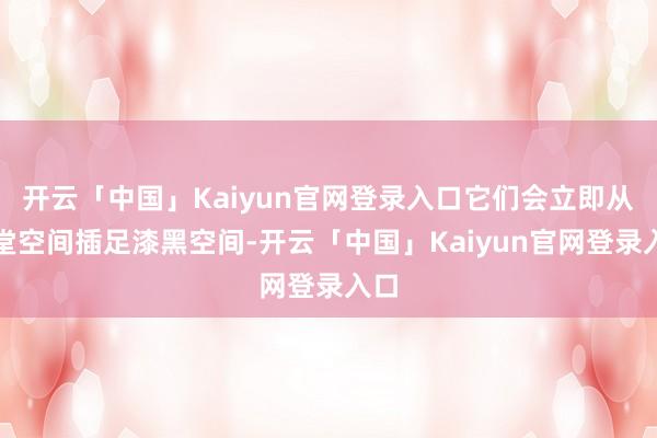 开云「中国」Kaiyun官网登录入口它们会立即从亮堂空间插足漆黑空间-开云「中国」Kaiyun官网登录入口