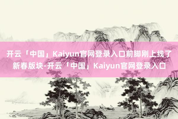 开云「中国」Kaiyun官网登录入口前脚刚上线了新春版块-开云「中国」Kaiyun官网登录入口