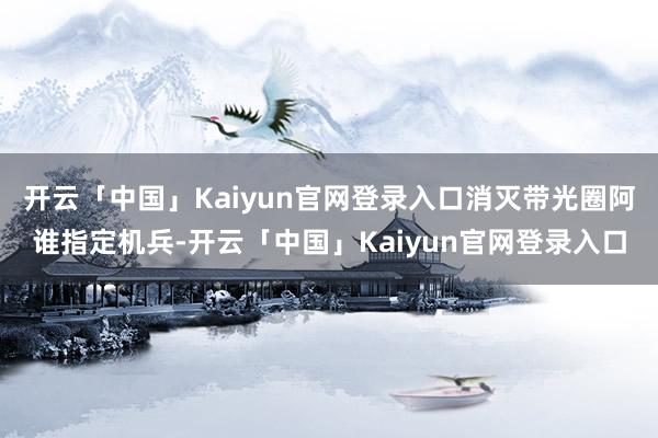 开云「中国」Kaiyun官网登录入口消灭带光圈阿谁指定机兵-开云「中国」Kaiyun官网登录入口