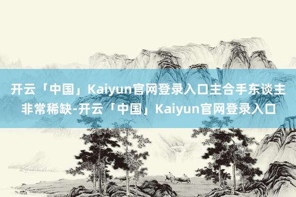 开云「中国」Kaiyun官网登录入口主合手东谈主非常稀缺-开云「中国」Kaiyun官网登录入口