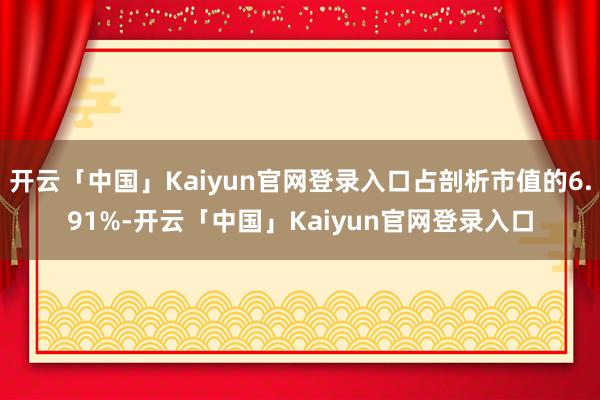 开云「中国」Kaiyun官网登录入口占剖析市值的6.91%-开云「中国」Kaiyun官网登录入口