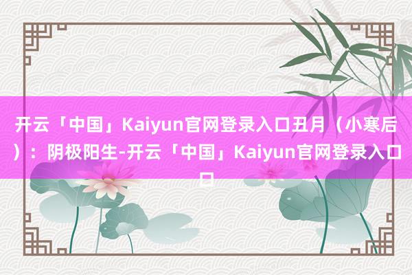 开云「中国」Kaiyun官网登录入口丑月（小寒后）：阴极阳生-开云「中国」Kaiyun官网登录入口