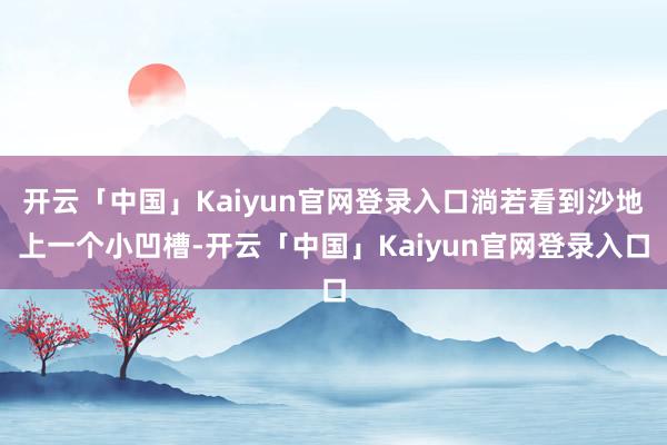 开云「中国」Kaiyun官网登录入口淌若看到沙地上一个小凹槽-开云「中国」Kaiyun官网登录入口