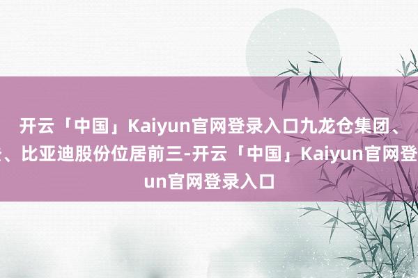 开云「中国」Kaiyun官网登录入口九龙仓集团、波司登、比亚迪股份位居前三-开云「中国」Kaiyun官网登录入口