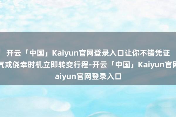 开云「中国」Kaiyun官网登录入口让你不错凭证心境、天气或侥幸时机立即转变行程-开云「中国」Kaiyun官网登录入口