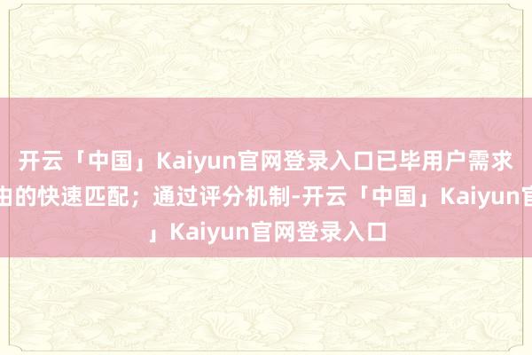 开云「中国」Kaiyun官网登录入口已毕用户需求与智能体路由的快速匹配；通过评分机制-开云「中国」Kaiyun官网登录入口