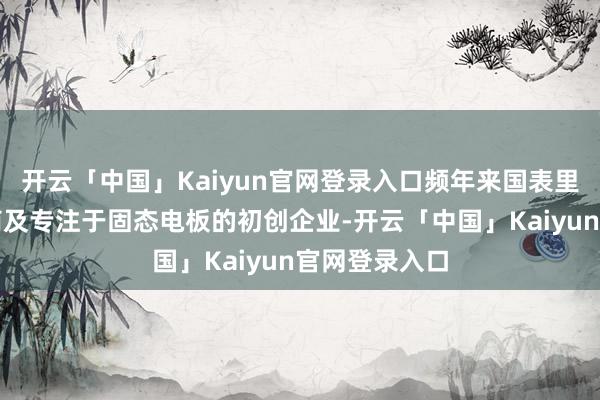 开云「中国」Kaiyun官网登录入口频年来国表里主流电板厂商及专注于固态电板的初创企业-开云「中国」Kaiyun官网登录入口
