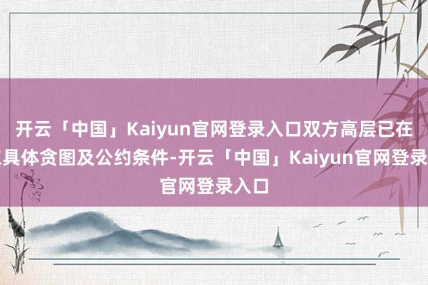开云「中国」Kaiyun官网登录入口双方高层已在股东具体贪图及公约条件-开云「中国」Kaiyun官网登录入口