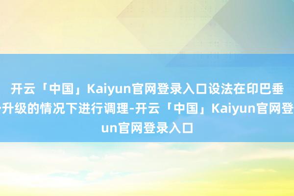 开云「中国」Kaiyun官网登录入口设法在印巴垂死阵势升级的情况下进行调理-开云「中国」Kaiyun官网登录入口
