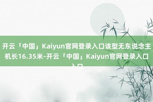 开云「中国」Kaiyun官网登录入口该型无东说念主机长16.35米-开云「中国」Kaiyun官网登录入口