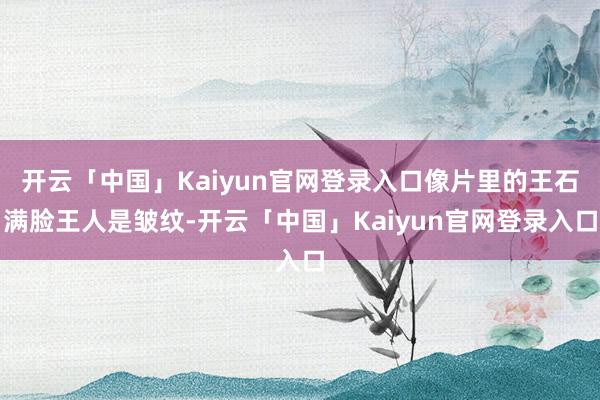 开云「中国」Kaiyun官网登录入口像片里的王石满脸王人是皱纹-开云「中国」Kaiyun官网登录入口