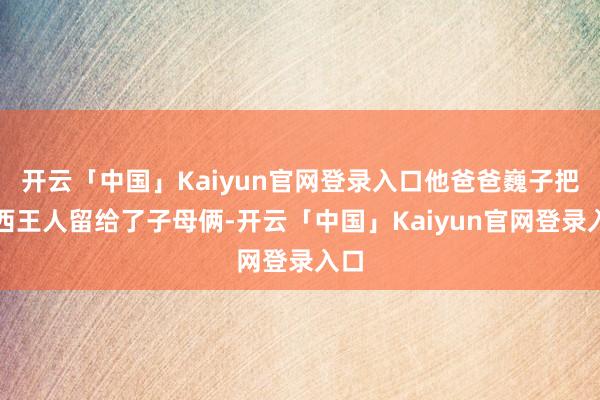 开云「中国」Kaiyun官网登录入口他爸爸巍子把东西王人留给了子母俩-开云「中国」Kaiyun官网登录入口