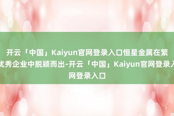 开云「中国」Kaiyun官网登录入口恒星金属在繁密优秀企业中脱颖而出-开云「中国」Kaiyun官网登录入口