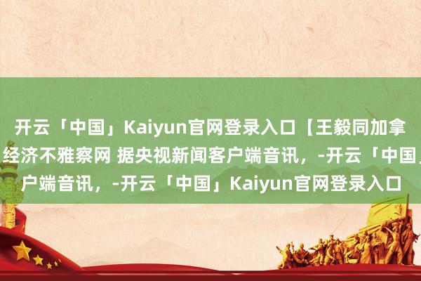 开云「中国」Kaiyun官网登录入口【王毅同加拿大外长阿南德通电话】 经济不雅察网 据央视新闻客户端音讯，-开云「中国」Kaiyun官网登录入口