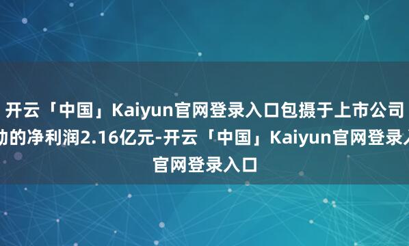 开云「中国」Kaiyun官网登录入口包摄于上市公司激动的净利润2.16亿元-开云「中国」Kaiyun官网登录入口