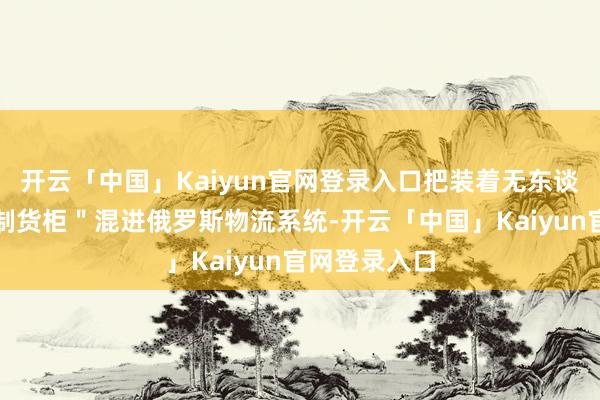 开云「中国」Kaiyun官网登录入口把装着无东谈主机的＂特制货柜＂混进俄罗斯物流系统-开云「中国」Kaiyun官网登录入口